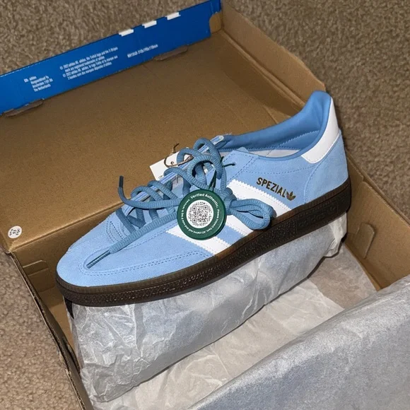 Adidas Spezial Light Blue and White Sneakers - Picture 1 of 3